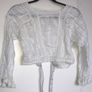 Topshop embroidered crop top